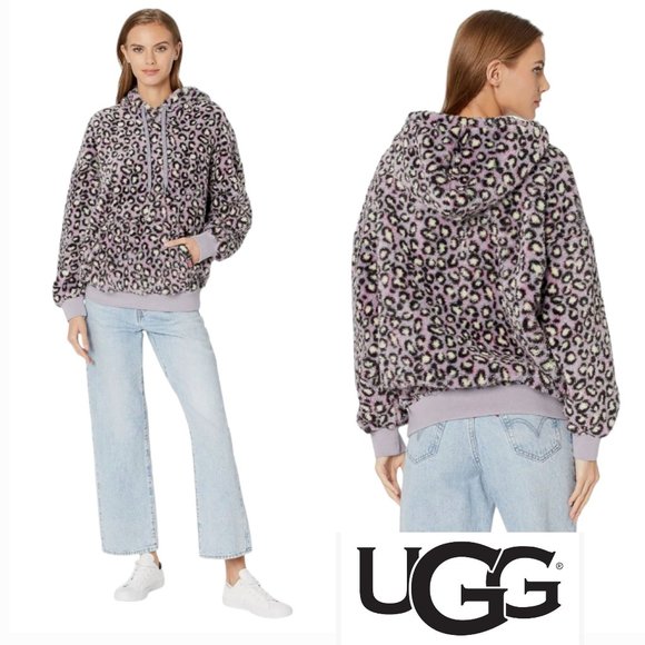 NWT UGG Fluffy Soft Furry Loyra Sherpa  Hoodie With Drawstrings Longsleeve  XS - Picture 1 of 9